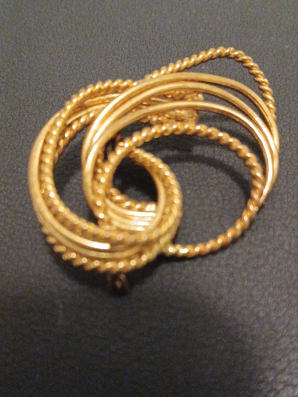 Vtg Gold-Tone Multi-Loop - Elegant Twisted Brooch - Signed MADE IN WEST GERMANY